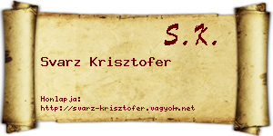 Svarz Krisztofer névjegykártya